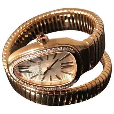 Pre-owned Bulgari Serpenti Pink Gold Watch