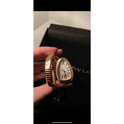 Pre-owned Bulgari Serpenti Pink Gold Watch