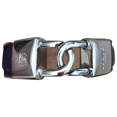 Pre-owned Loewe Leather Bracelet In Purple