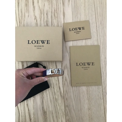 Pre-owned Loewe Leather Bracelet In Purple
