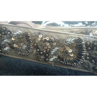 Pre-owned Antik Batik Leather Belt In Khaki