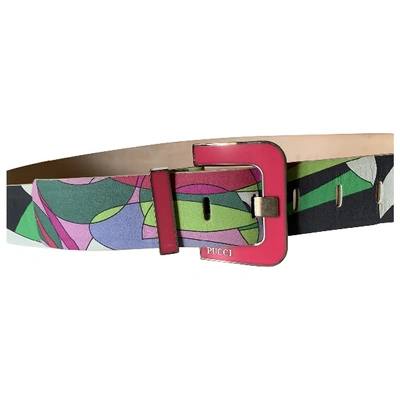 Pre-owned Emilio Pucci Leather Belt In Multicolour