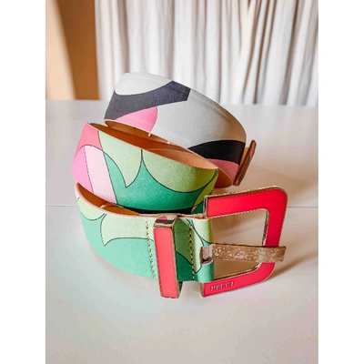 Pre-owned Emilio Pucci Leather Belt In Multicolour