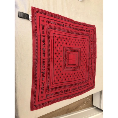 Pre-owned Palm Angels Silk Handkerchief In Red