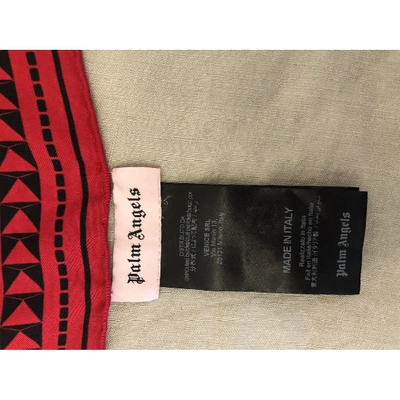 Pre-owned Palm Angels Silk Handkerchief In Red