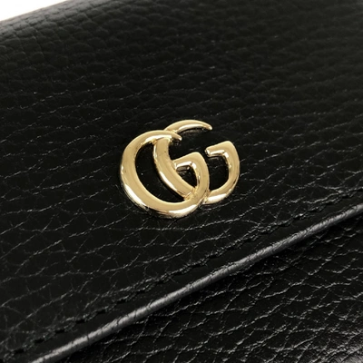 Pre-owned Gucci Marmont Black Leather Wallet