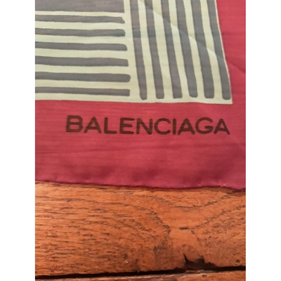 Pre-owned Balenciaga Silk Handkerchief In Green