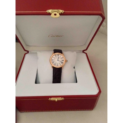 Pre-owned Cartier Ronde Solo Brown Pink Gold Watch