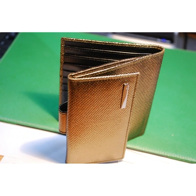 Pre-owned Gucci Leather Wallet In Gold