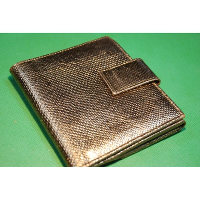 Pre-owned Gucci Leather Wallet In Gold