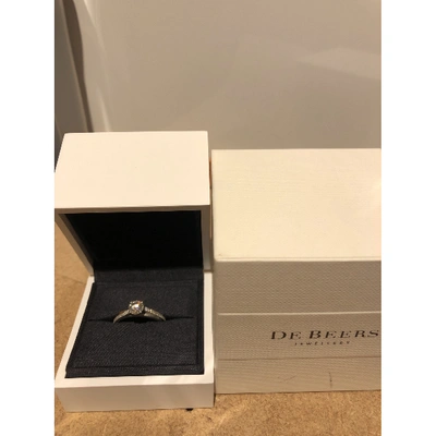 Pre-owned De Beers Silver White Gold Ring