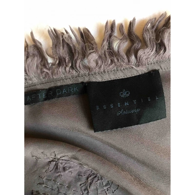 Pre-owned Essentiel Antwerp Silk Handkerchief In Grey