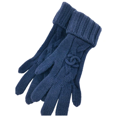 Pre-owned Chanel Blue Wool Gloves