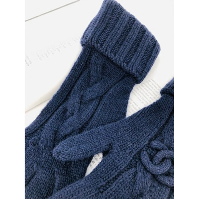 Pre-owned Chanel Blue Wool Gloves