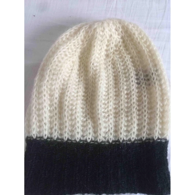 Pre-owned Isabel Marant Étoile Wool Beanie In Ecru