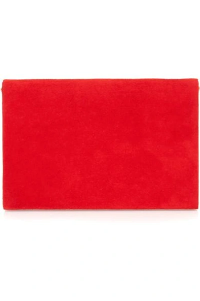 Shop Charlotte Olympia Vanity Suede Clutch In Red