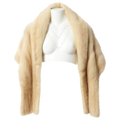 Pre-owned Saint Laurent Beige Mink Scarf