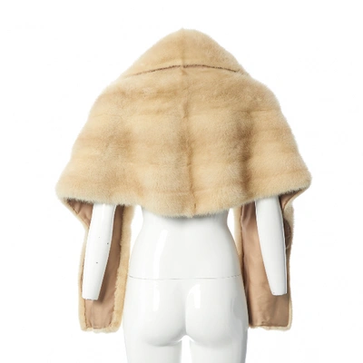 Pre-owned Saint Laurent Beige Mink Scarf