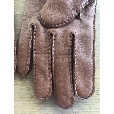 Pre-owned Ralph Lauren Leather Gloves In Brown