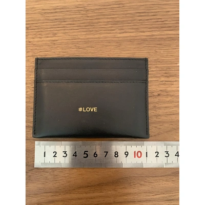 Pre-owned Ports 1961 Leather Card Wallet In Black