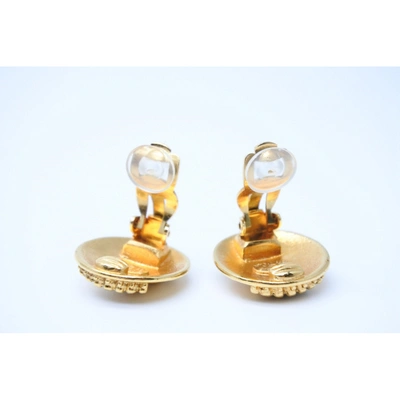 Pre-owned Chanel Cc Gold Gold Plated Earrings
