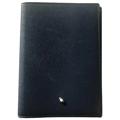 Pre-owned Montblanc Leather Purse In Blue