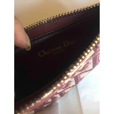 Pre-owned Dior Saddle Burgundy Cloth Purses, Wallet & Cases