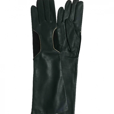Pre-owned Maison Fabre Leather Long Gloves In Blue