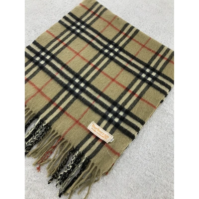 Pre-owned Burberry Cashmere Scarf In Camel