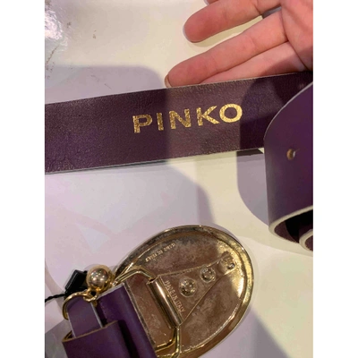 Pre-owned Pinko Leather Belt In Purple