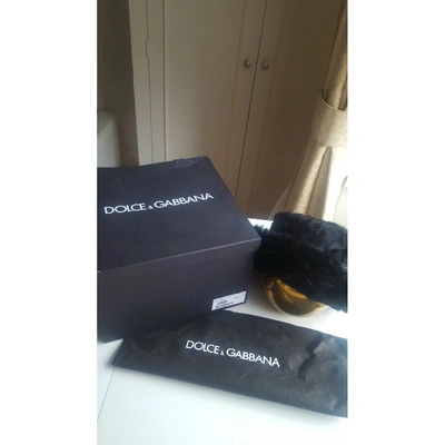 Pre-owned Dolce & Gabbana Black Mongolian Lamb Hat