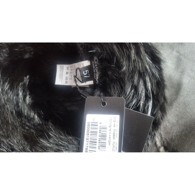 Pre-owned Dolce & Gabbana Black Mongolian Lamb Hat