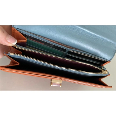Pre-owned Bulgari Leather Wallet In Orange