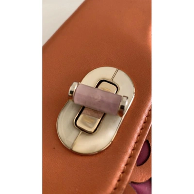 Pre-owned Bulgari Leather Wallet In Orange