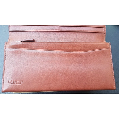 Pre-owned Lanvin Leather Wallet In Brown