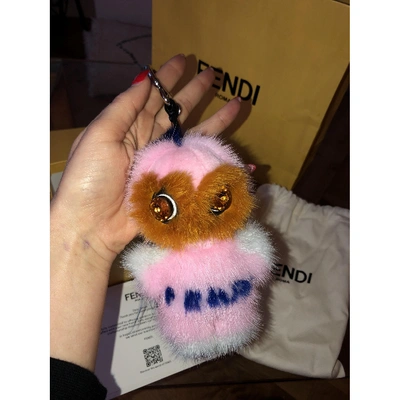 Pre-owned Fendi Bag Bug Pink Mink Bag Charms