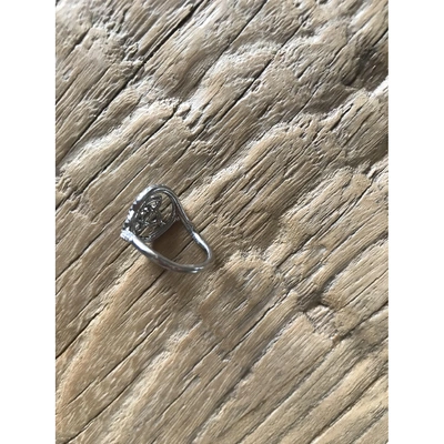 Pre-owned De Beers White Gold Ring In Silver