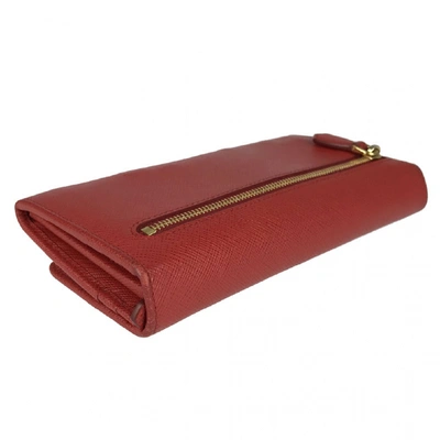 Pre-owned Prada Red Leather Wallet