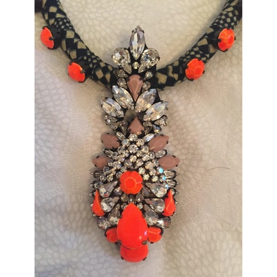 Pre-owned Shourouk Orange Metal Necklace