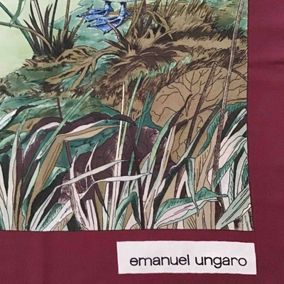 Pre-owned Emanuel Ungaro Burgundy Silk Scarf