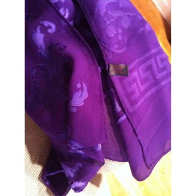 Pre-owned Versace Purple Silk Scarf