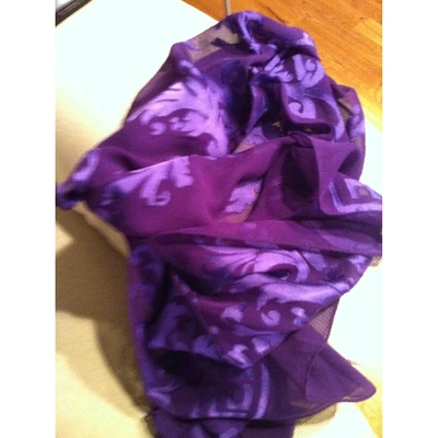 Pre-owned Versace Purple Silk Scarf