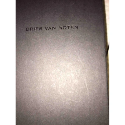 Pre-owned Dries Van Noten Patent Leather Card Wallet In Beige