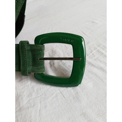 Pre-owned Pinko Green Suede Belt