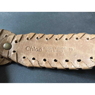 Pre-owned Chloé Beige Python Belt
