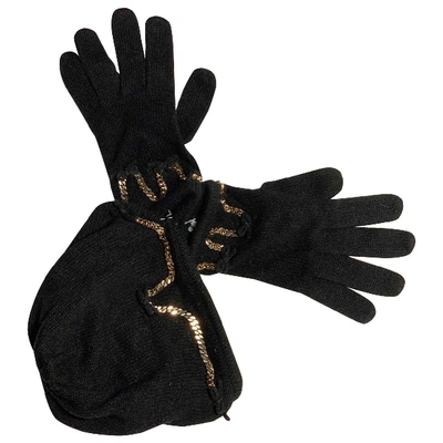 Pre-owned Moschino Cheap And Chic Cashmere Gloves In Black