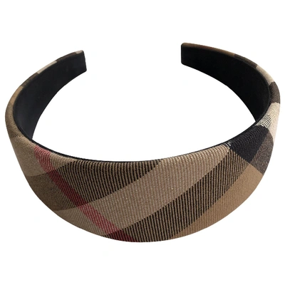 Pre-owned Burberry Cloth Hair Accessory In Beige