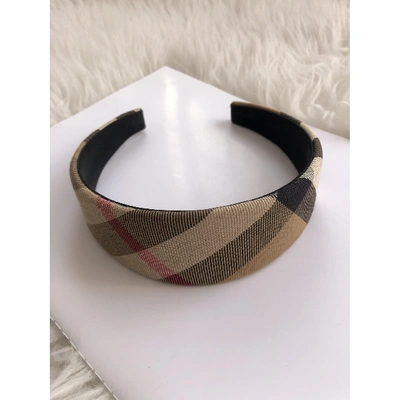 Pre-owned Burberry Cloth Hair Accessory In Beige