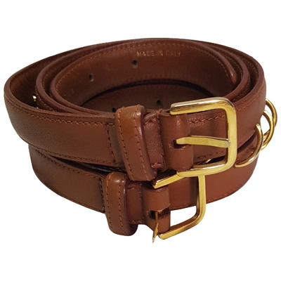 Pre-owned Valentino Garavani Camel Leather Belt