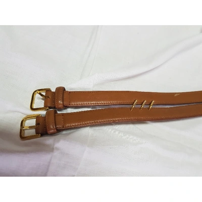 Pre-owned Valentino Garavani Camel Leather Belt